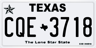 TX license plate CQE3718