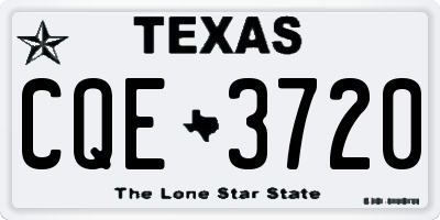 TX license plate CQE3720