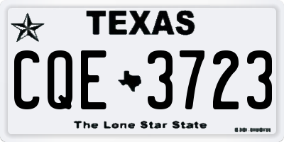 TX license plate CQE3723