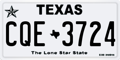 TX license plate CQE3724