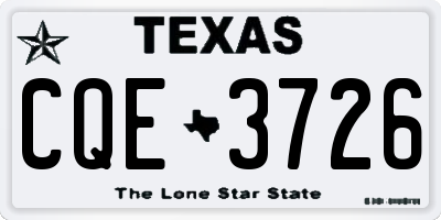 TX license plate CQE3726