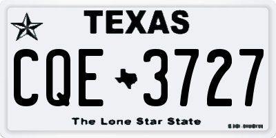 TX license plate CQE3727