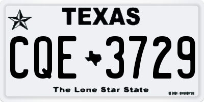TX license plate CQE3729