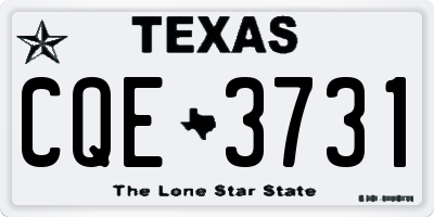 TX license plate CQE3731