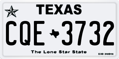 TX license plate CQE3732