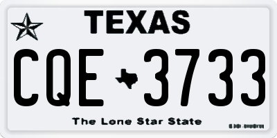 TX license plate CQE3733