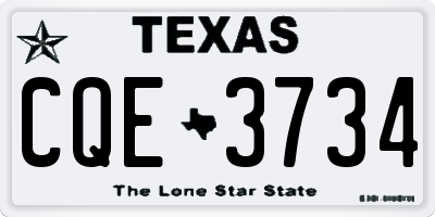 TX license plate CQE3734