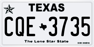 TX license plate CQE3735