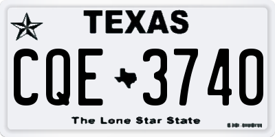 TX license plate CQE3740