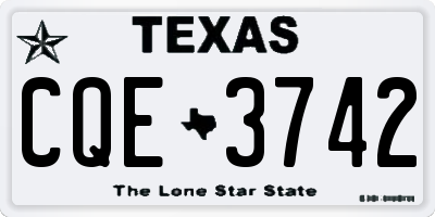 TX license plate CQE3742