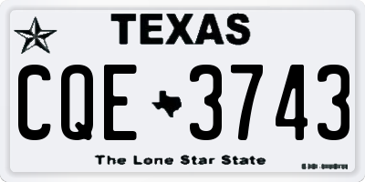 TX license plate CQE3743