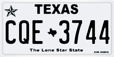 TX license plate CQE3744