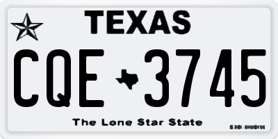 TX license plate CQE3745