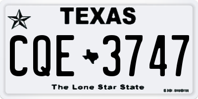 TX license plate CQE3747