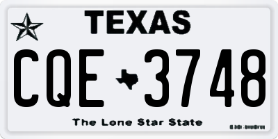 TX license plate CQE3748