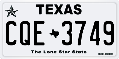 TX license plate CQE3749