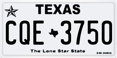 TX license plate CQE3750