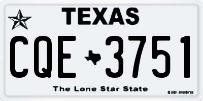 TX license plate CQE3751