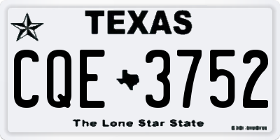 TX license plate CQE3752