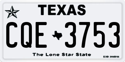 TX license plate CQE3753