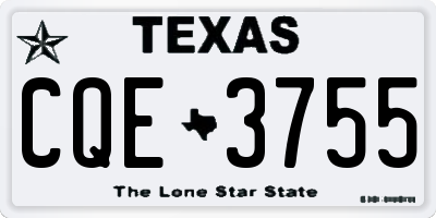 TX license plate CQE3755