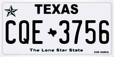 TX license plate CQE3756