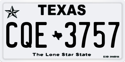 TX license plate CQE3757