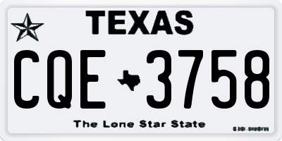 TX license plate CQE3758