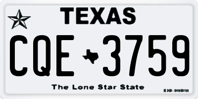 TX license plate CQE3759