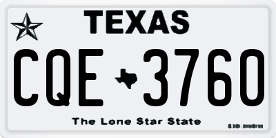 TX license plate CQE3760