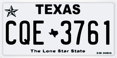 TX license plate CQE3761
