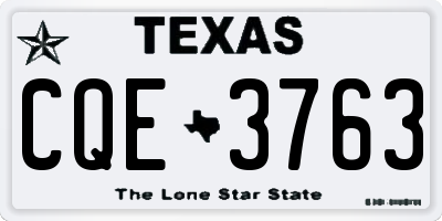 TX license plate CQE3763