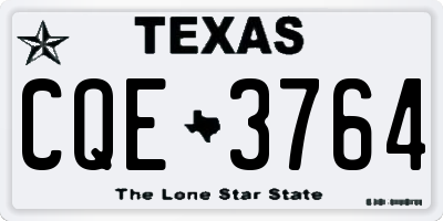 TX license plate CQE3764