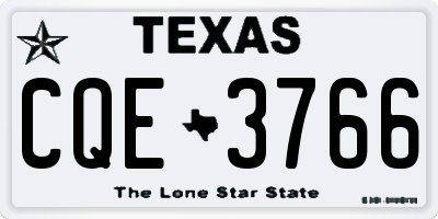 TX license plate CQE3766