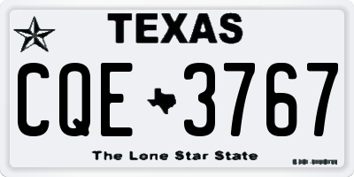 TX license plate CQE3767