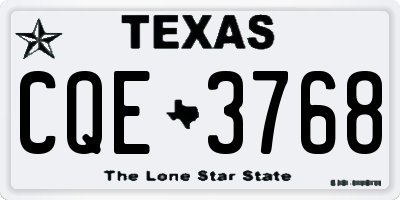 TX license plate CQE3768