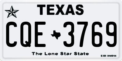TX license plate CQE3769