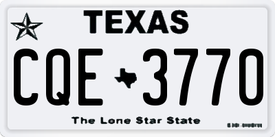 TX license plate CQE3770