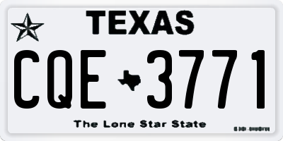 TX license plate CQE3771