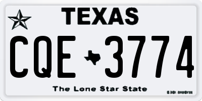 TX license plate CQE3774