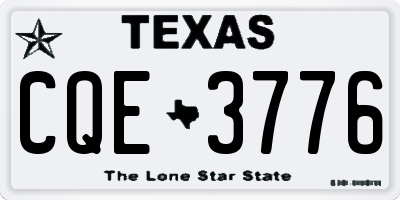 TX license plate CQE3776