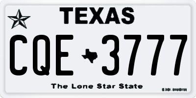 TX license plate CQE3777