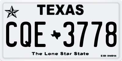 TX license plate CQE3778