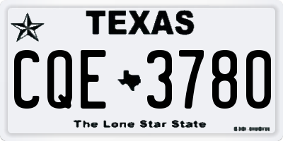 TX license plate CQE3780