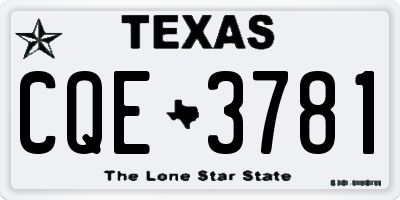 TX license plate CQE3781