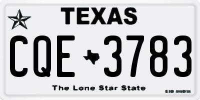 TX license plate CQE3783