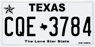 TX license plate CQE3784