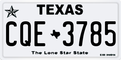 TX license plate CQE3785