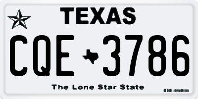 TX license plate CQE3786