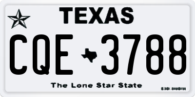 TX license plate CQE3788